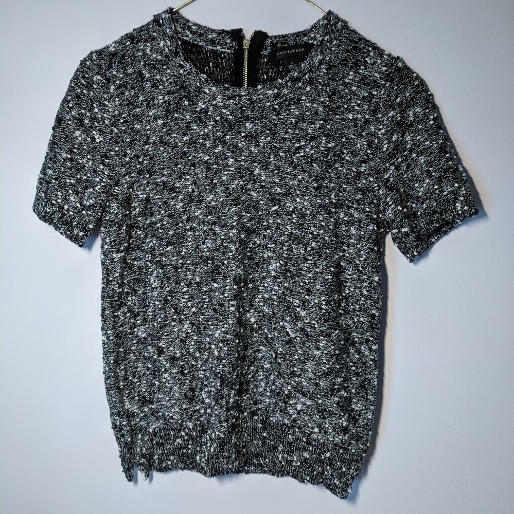 Ann Taylor Black & White Textured Sweater